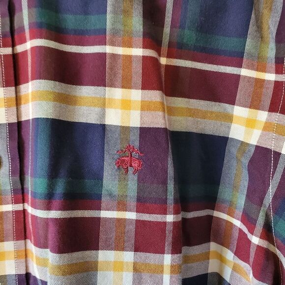 Brooks Brothers Regent Multi Colored Plaid Men's L Button Down Long Sleeve Shirt - Picture 3 of 4